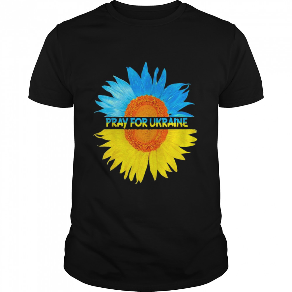 Pray for Ukraine Flag Flower Colorful Sunflower Love Ukraine shirt Classic Men's T-shirt