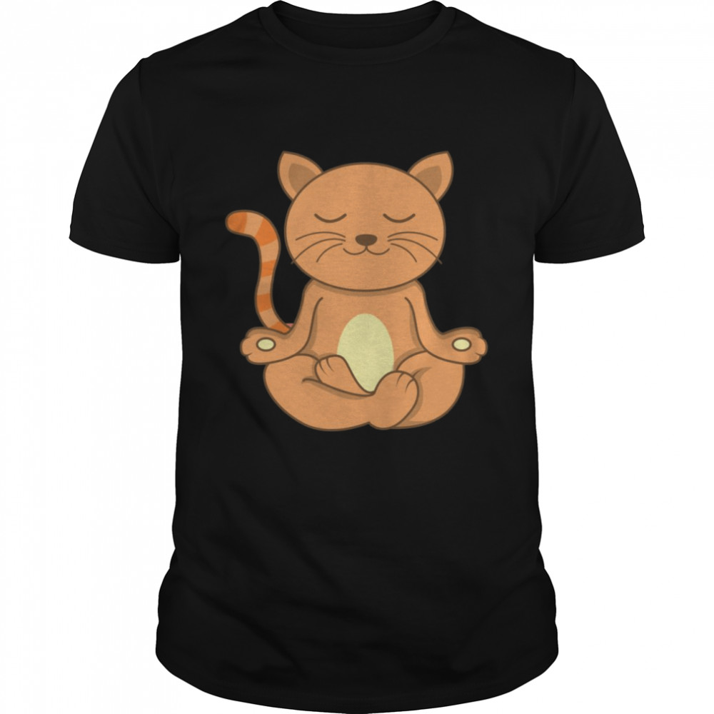 Yoga Katze Katzenbesitzer Namaste Meditierende Katze Langarmshirt  Classic Men's T-shirt