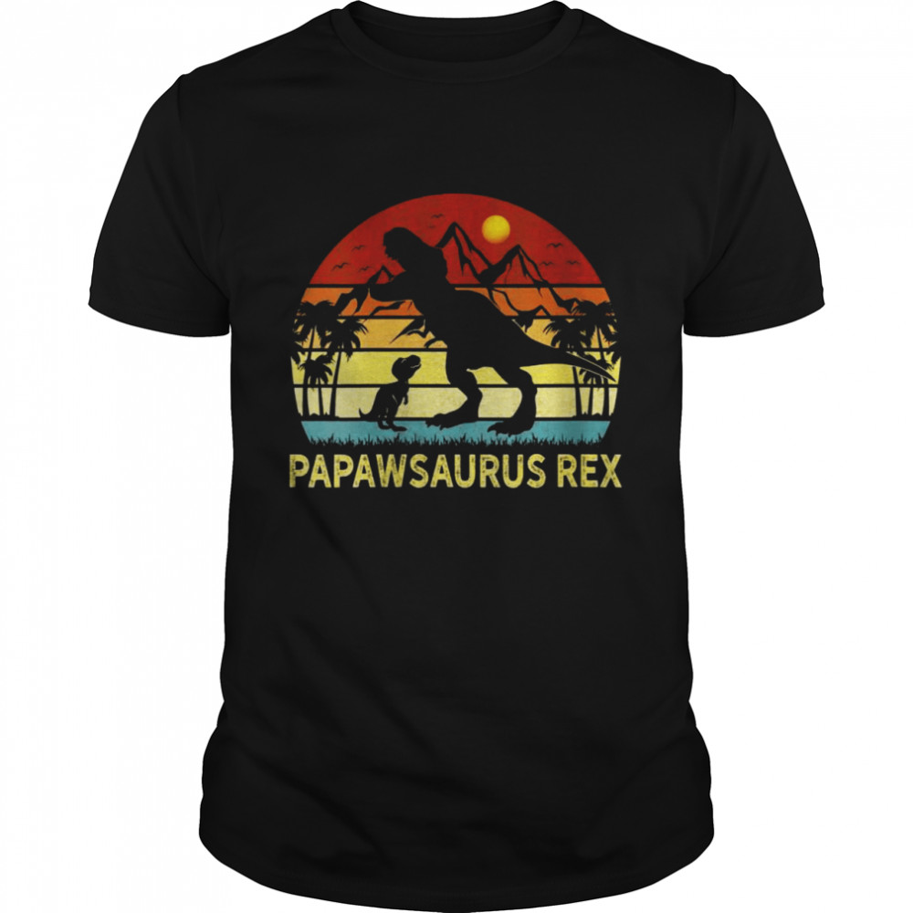 PapawSaurus T rex Dinosaur Papaw Saurus Family Matching  Classic Men's T-shirt