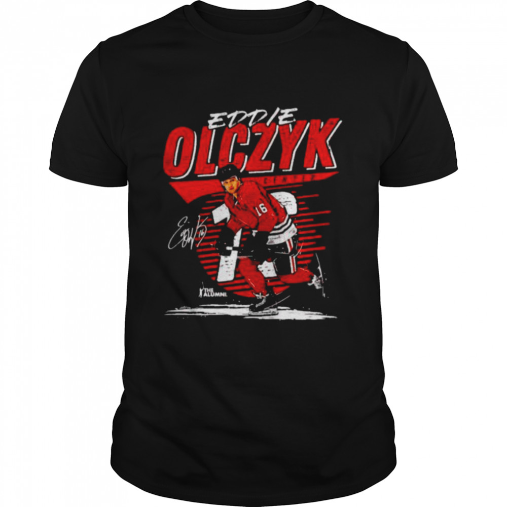 Chicago Blackhawks Eddie Olczyk center signature shirt Classic Men's T-shirt