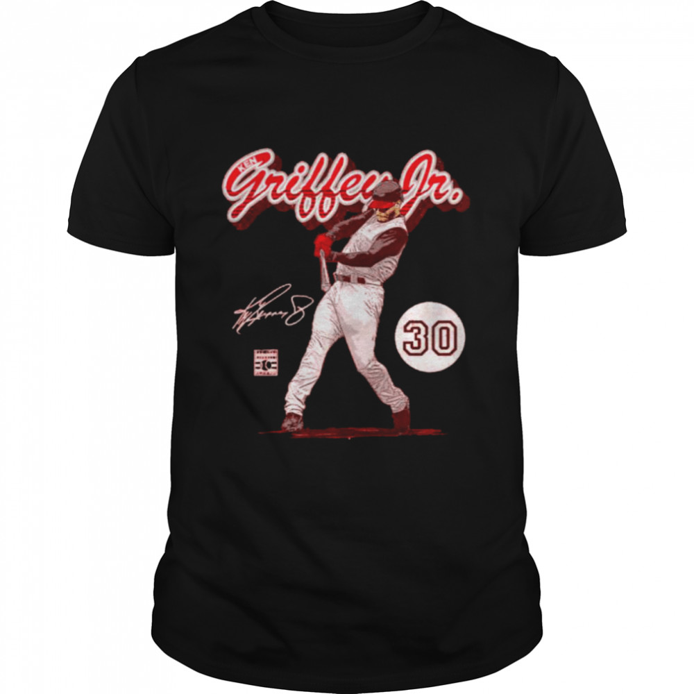 Cincinnati Reds Ken Griffey Jr. retro script signature shirt