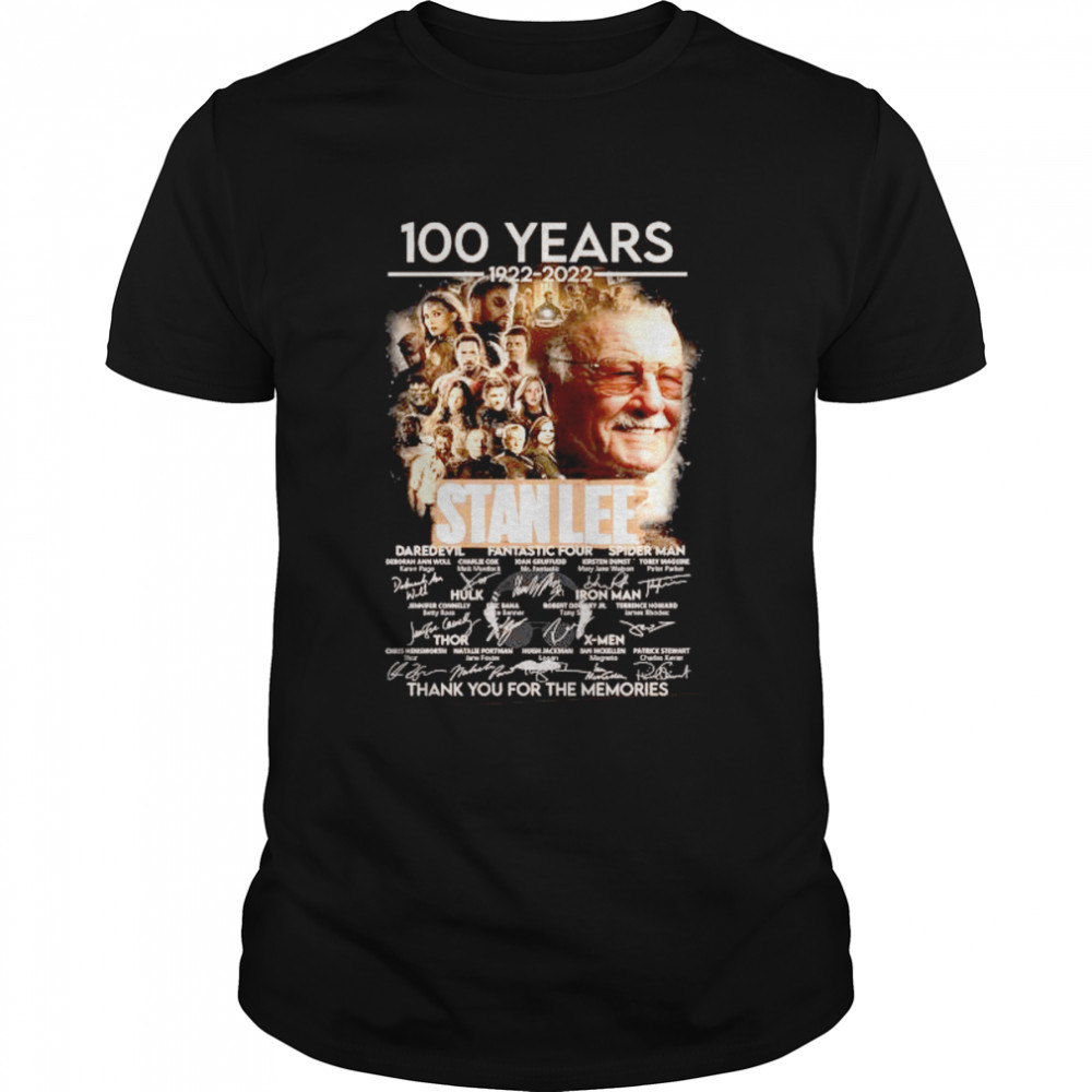 100 years Stan Lee thank you for the memories signatures shirt Classic Men's T-shirt