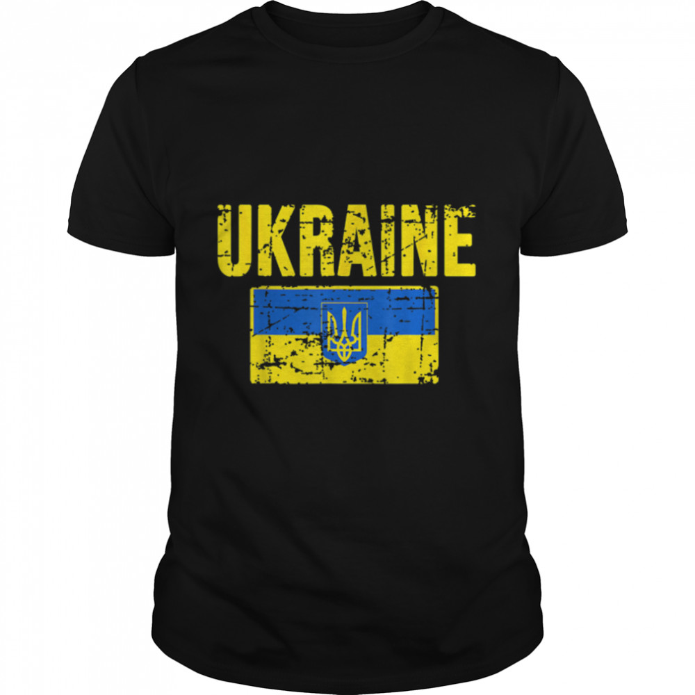 Pray For Ukraine Support Ukraine Ukrainian Flag T- B09VB8953V Classic Men's T-shirt