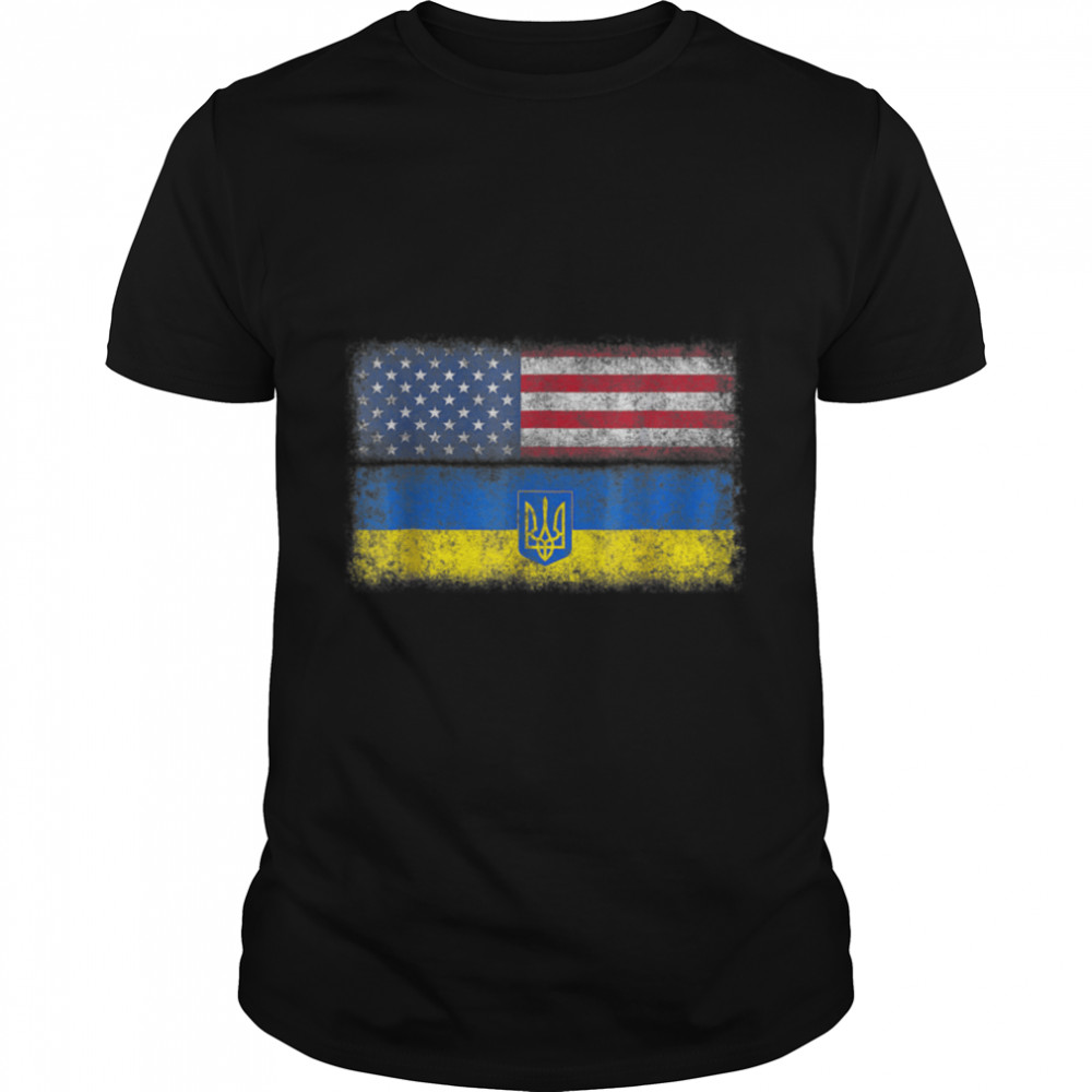 Sos Ukraine Flag American Flag Support Ukraine Vintage Mens T-Shirt B09VBTM6SF