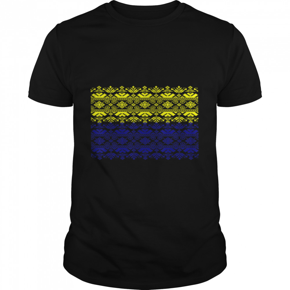 Ukrainian National Embroidery Design,Ukraine Flag lovers T- B09VC2QCHM Classic Men's T-shirt