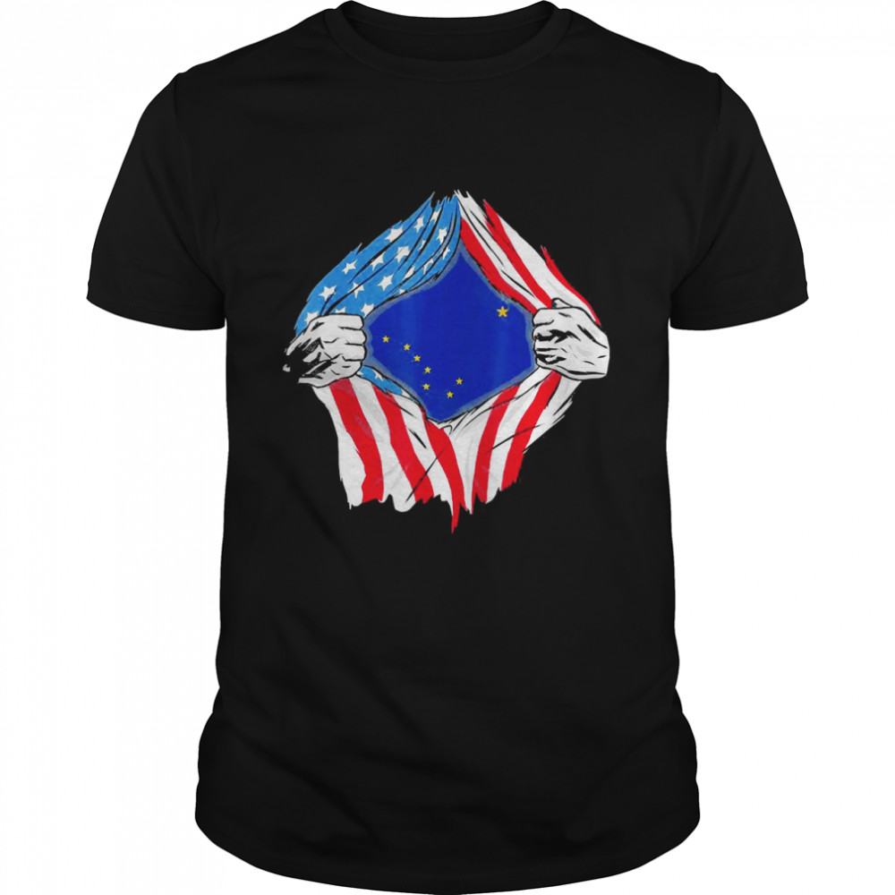 Alaska State Flag American Blood Inside Me Shirt