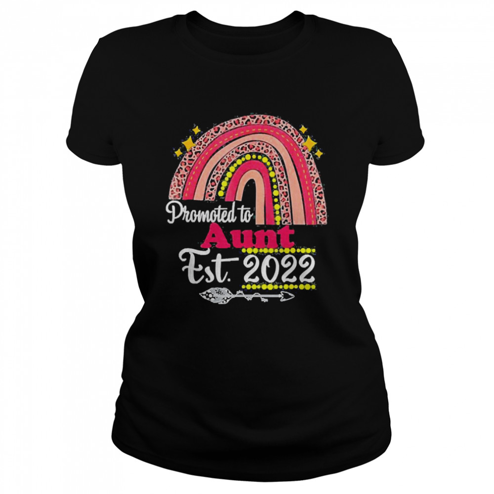 Promoted To Auntie Est. 2022 Rainbow Mother’s Day Tee  Classic Women's T-shirt
