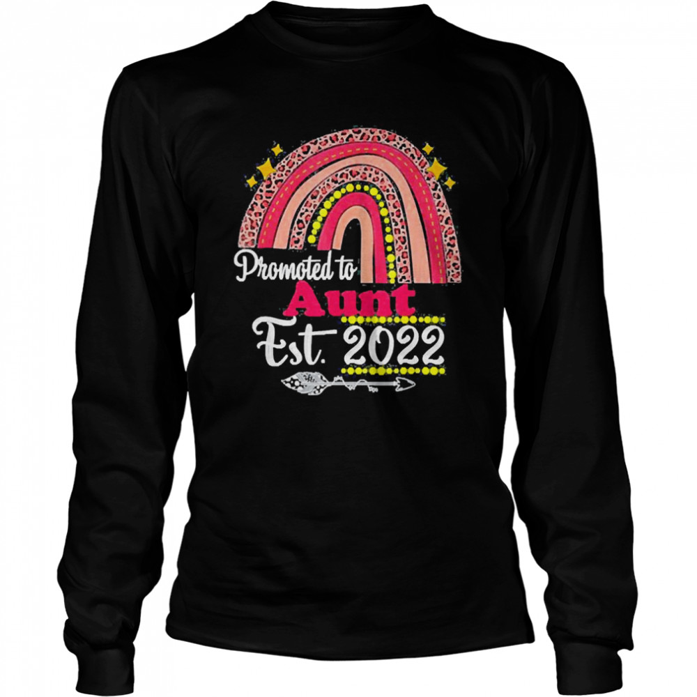 Promoted To Auntie Est. 2022 Rainbow Mother’s Day Tee  Long Sleeved T-shirt