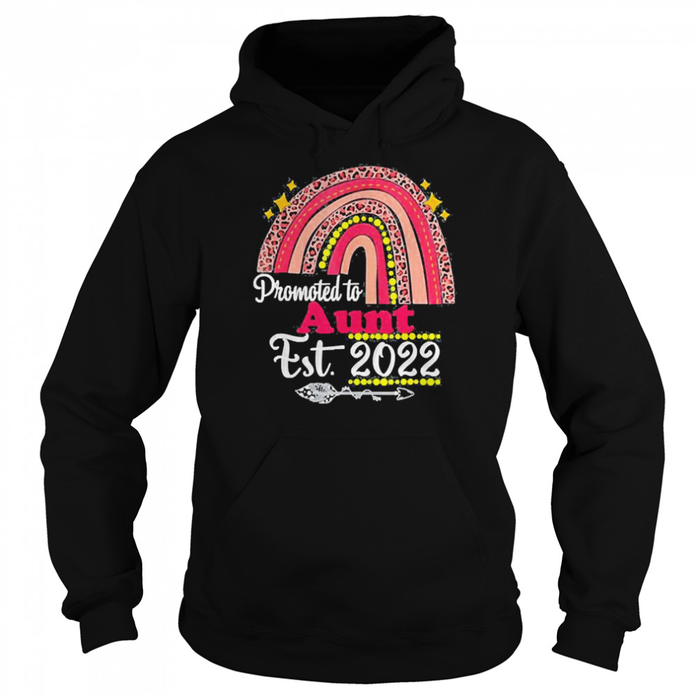 Promoted To Auntie Est. 2022 Rainbow Mother’s Day Tee  Unisex Hoodie