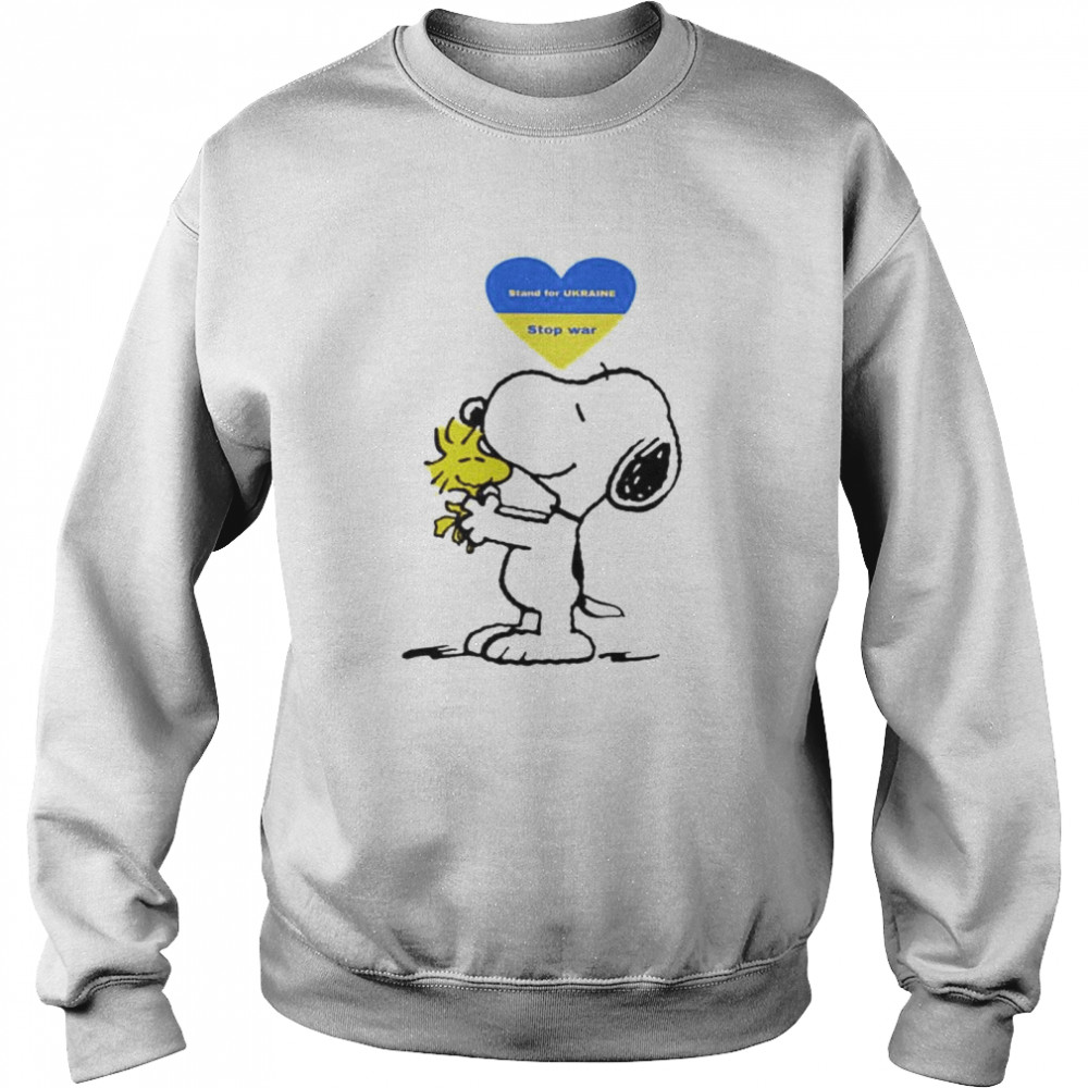 Snoopy and Woodstock stand with Ukraine stop war shirt Unisex Sweatshirt