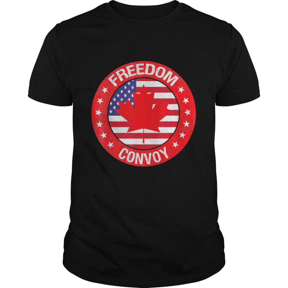 Canada Flag Freedom Convoy 2022 Canadian Trucker Maple Leaf  Classic Men's T-shirt