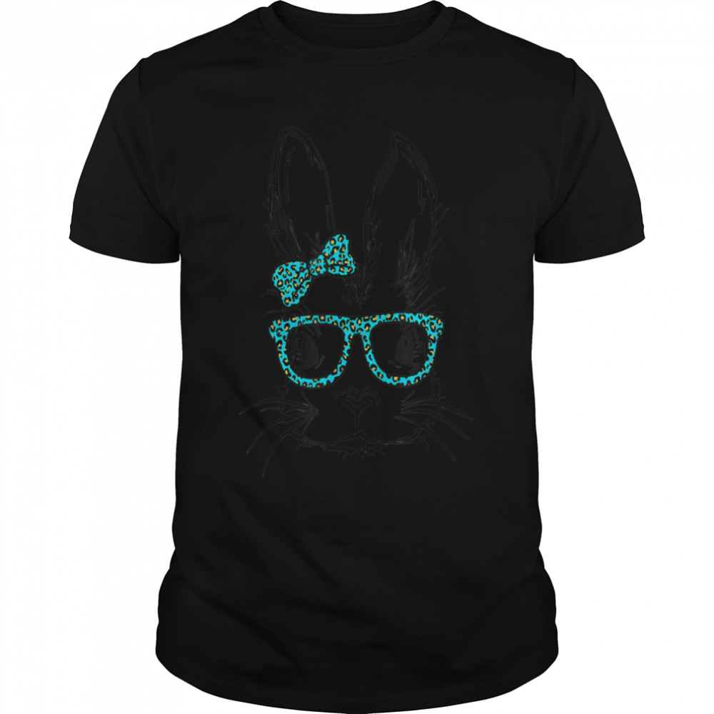 Cute Bunny Face Green Buffalo Plaid Glasses Happy Easter Day T- B09VP7TZVD Classic Men's T-shirt