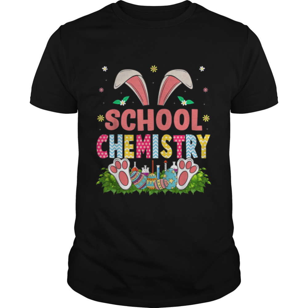 Cute Happy Easter Day School Chemistry Bunny Eggs Hunting T- B09VNNV253 Classic Men's T-shirt