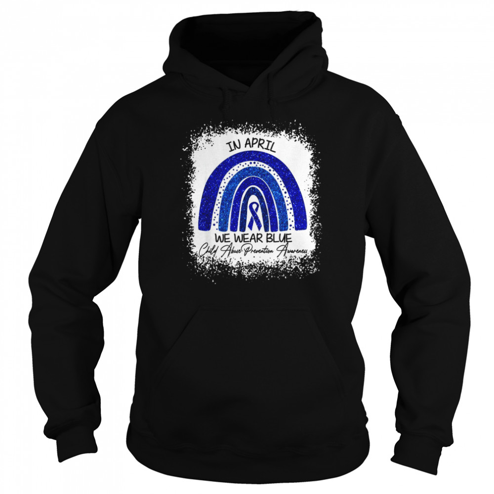 In April We We Wear Blue Child Abuse Prevention Awareness  Unisex Hoodie