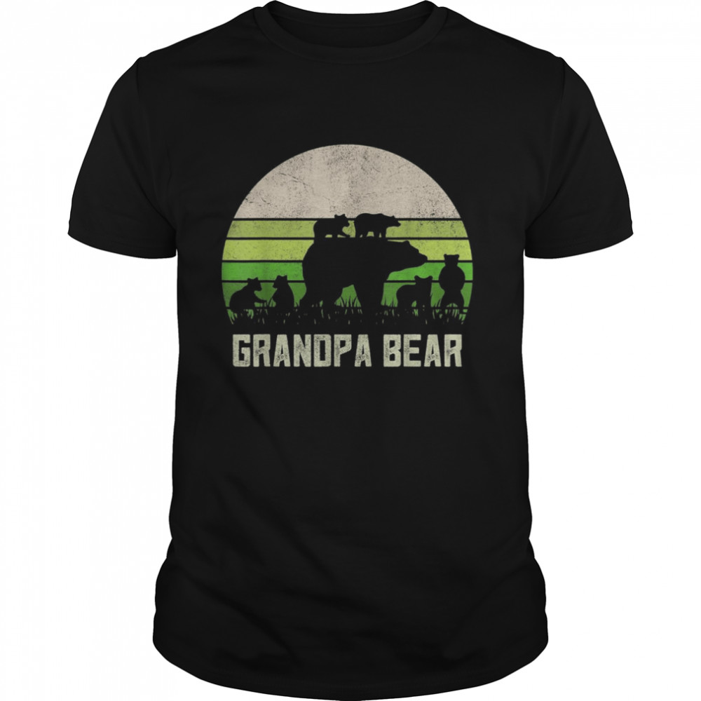 Mens Grandad From Grandkids, Grandpa Bear 6 Cubs Shirt