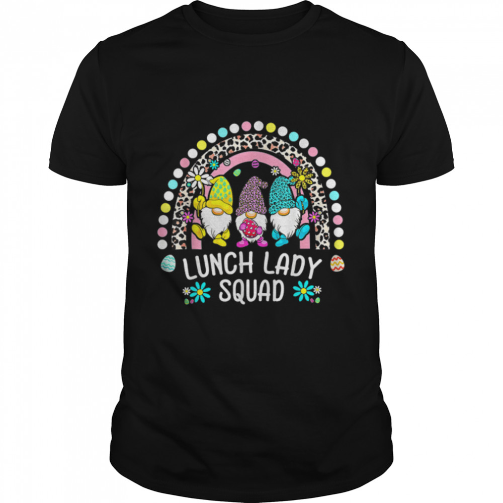 Cute Easter Day Gnome Love Lunch Lady Women Matching T-Shirt B09VX576J6