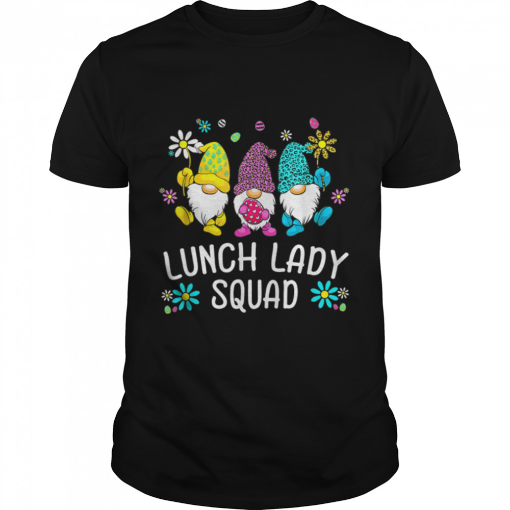 Cute Easter Day Gnome Love Lunch Lady Women Matching T-Shirt B09VX9JM49