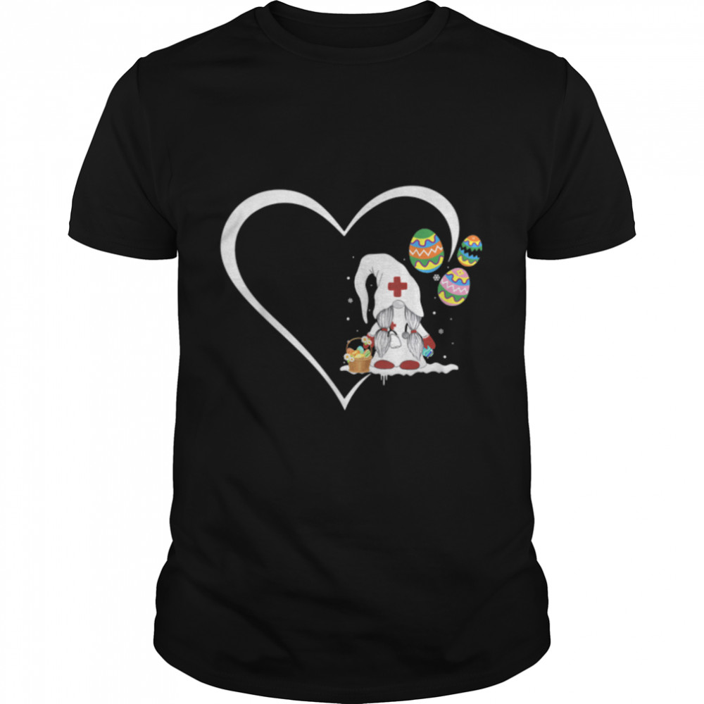 Cute Heart Easter Gnome Eggs Happy Easter Day Hunting Basket T-Shirt B09VX6R8SQ