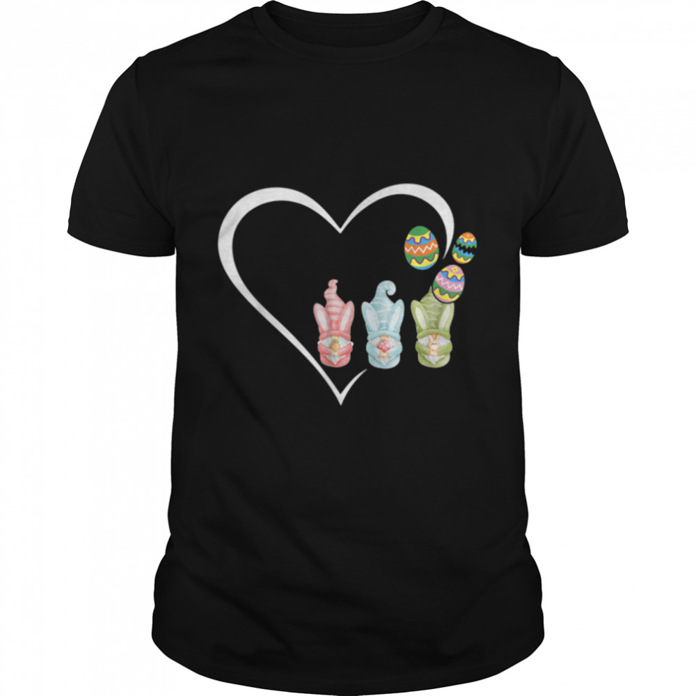 Cute Heart Easter Gnome Eggs Happy Easter Day Hunting Basket T- B09VX9NHY6 Classic Men's T-shirt