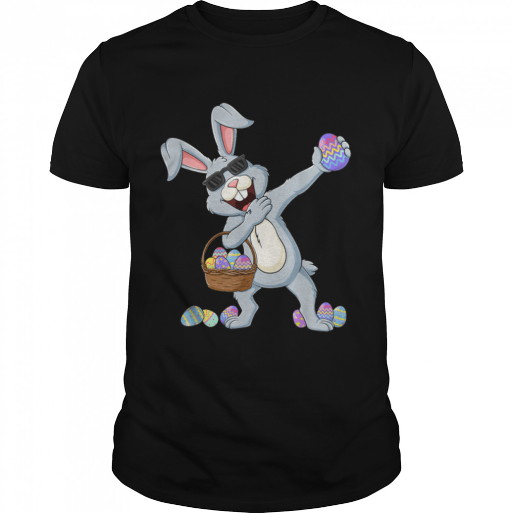 Dabbing Rabbit Bunny Easter Day Eggs Dab Boys Girls Kids T-Shirt B09Q8WMR65