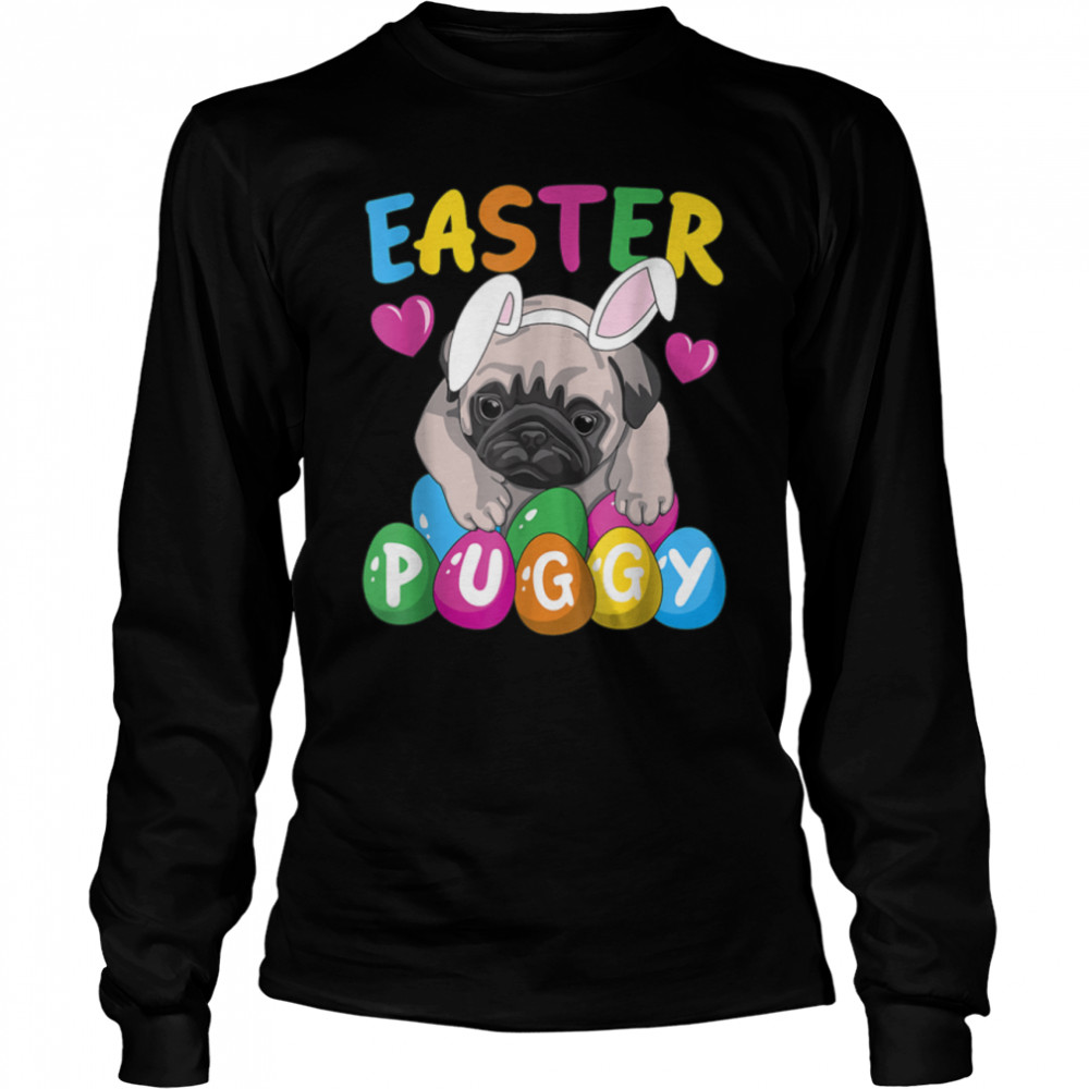 Easter Puggy Cute French Pug Puppy Easter Day Egg Hunting T- B09VXNZLP6 Long Sleeved T-shirt