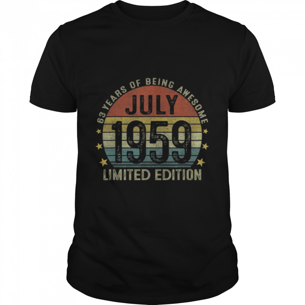 July 1959 Vintage 63th Birthday 63 Year Old Gifts For Men T- B09VXHCFZZ Classic Men's T-shirt