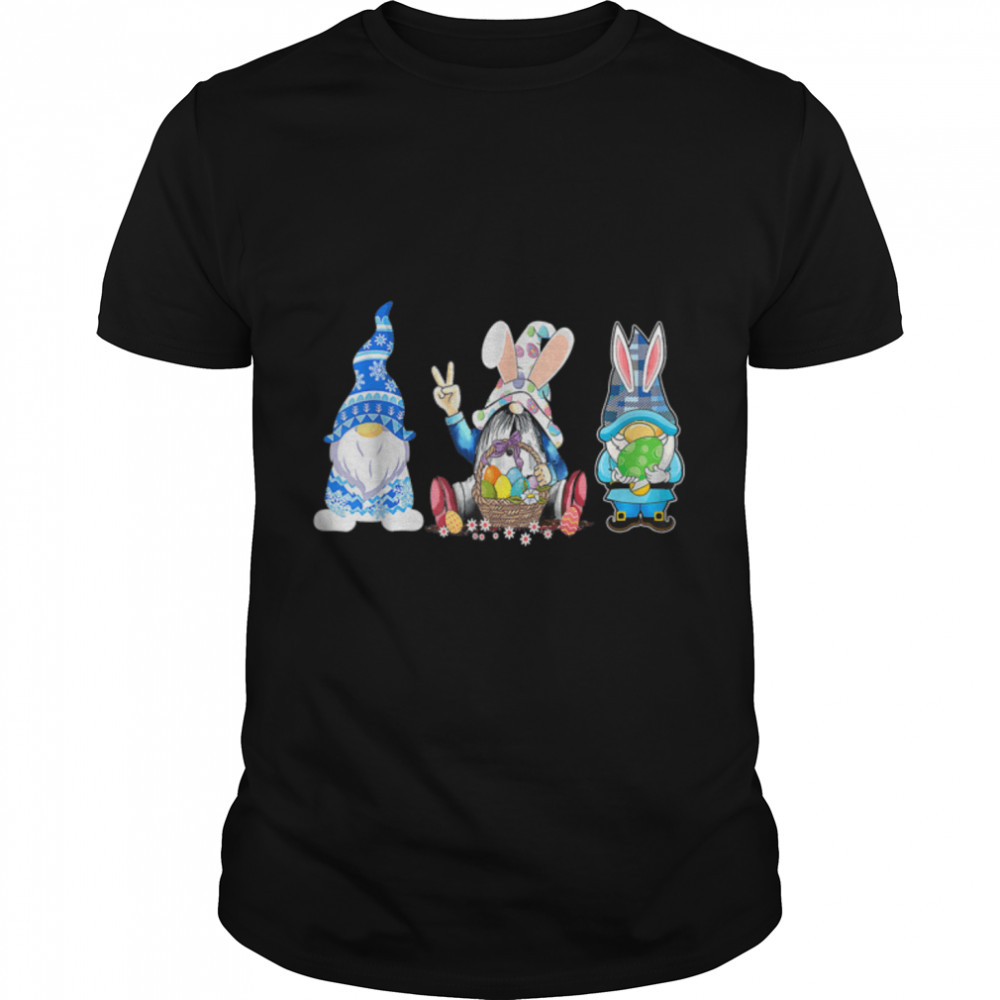 Trio Gnomes Camouflage Bunnies, Easter Bunny Rabbit Egg Hunt T-Shirt B09VXHWBFF