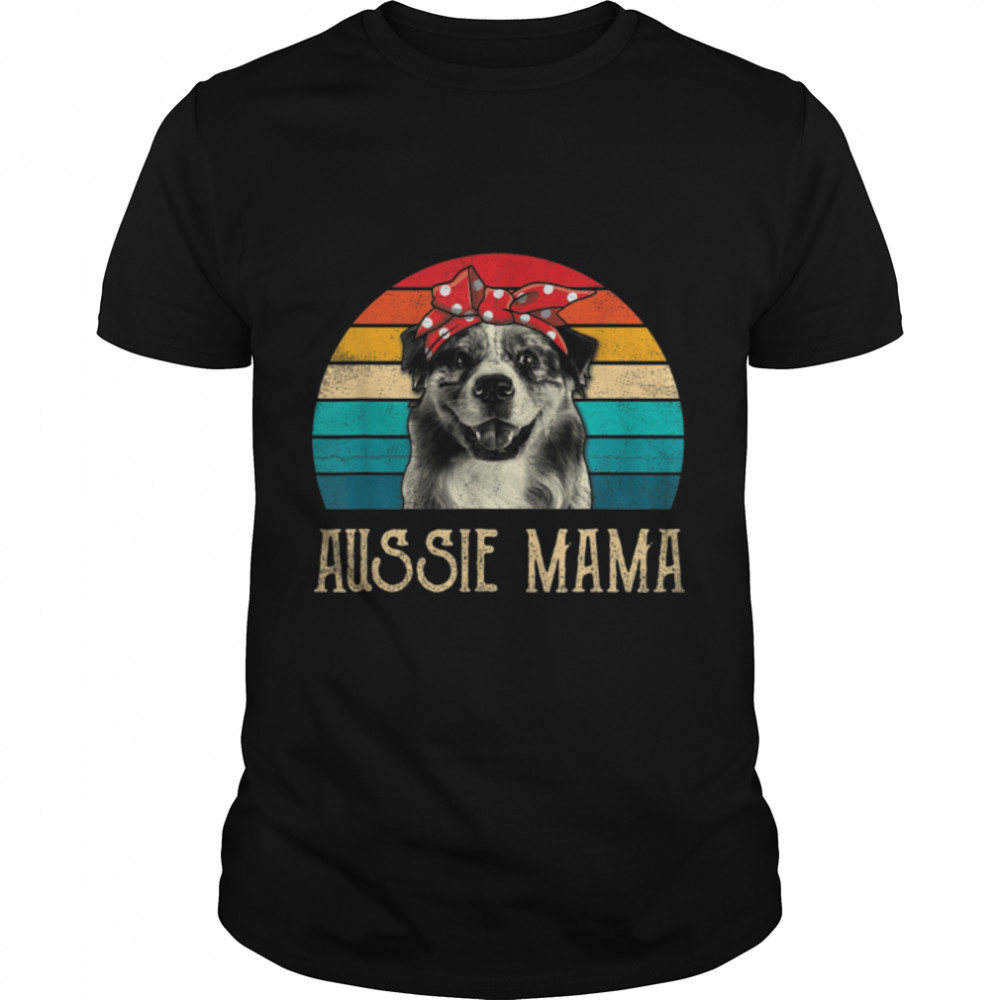 Vintage Aussie Mama Shirt Australian Shepherd Dog Lover T-Shirt B09VXM83R1