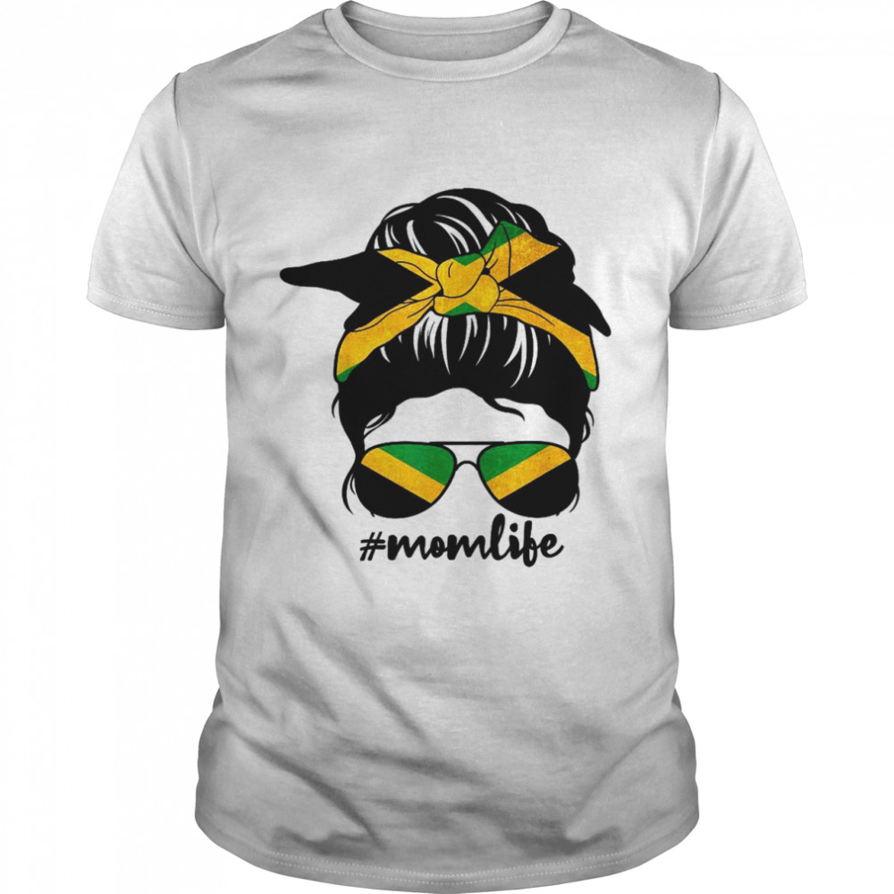 Mom Life Messy Bun Jamaican Flag Mother’s Day Jamaica  Classic Men's T-shirt
