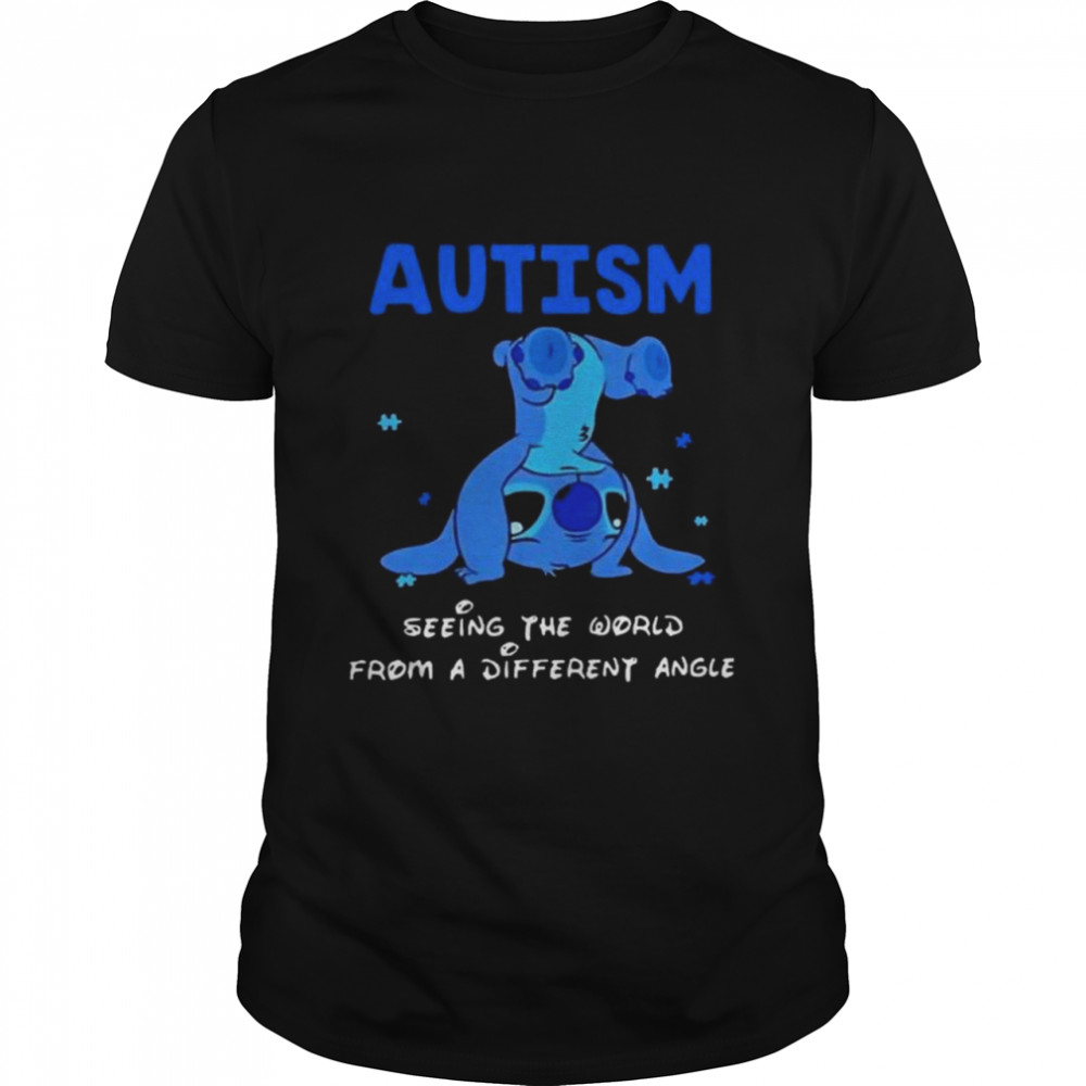 Stitch Autism seeing the world from a different angle shirt Classic Men's T-shirt