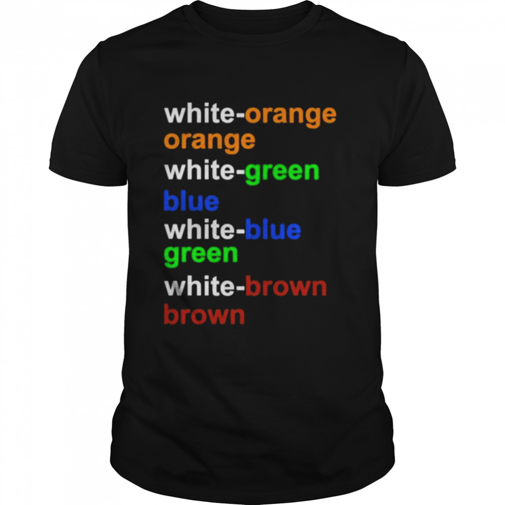 White orange orange white green blue white blue green white brown brown shirt Classic Men's T-shirt