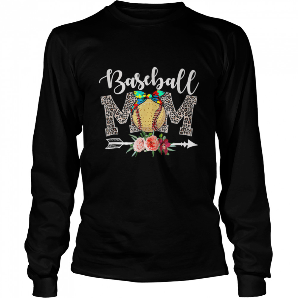 Baseball Mom Leopard Funny Softball Mom Mother's Day 2022 T- B09W5R7N2Y Long Sleeved T-shirt