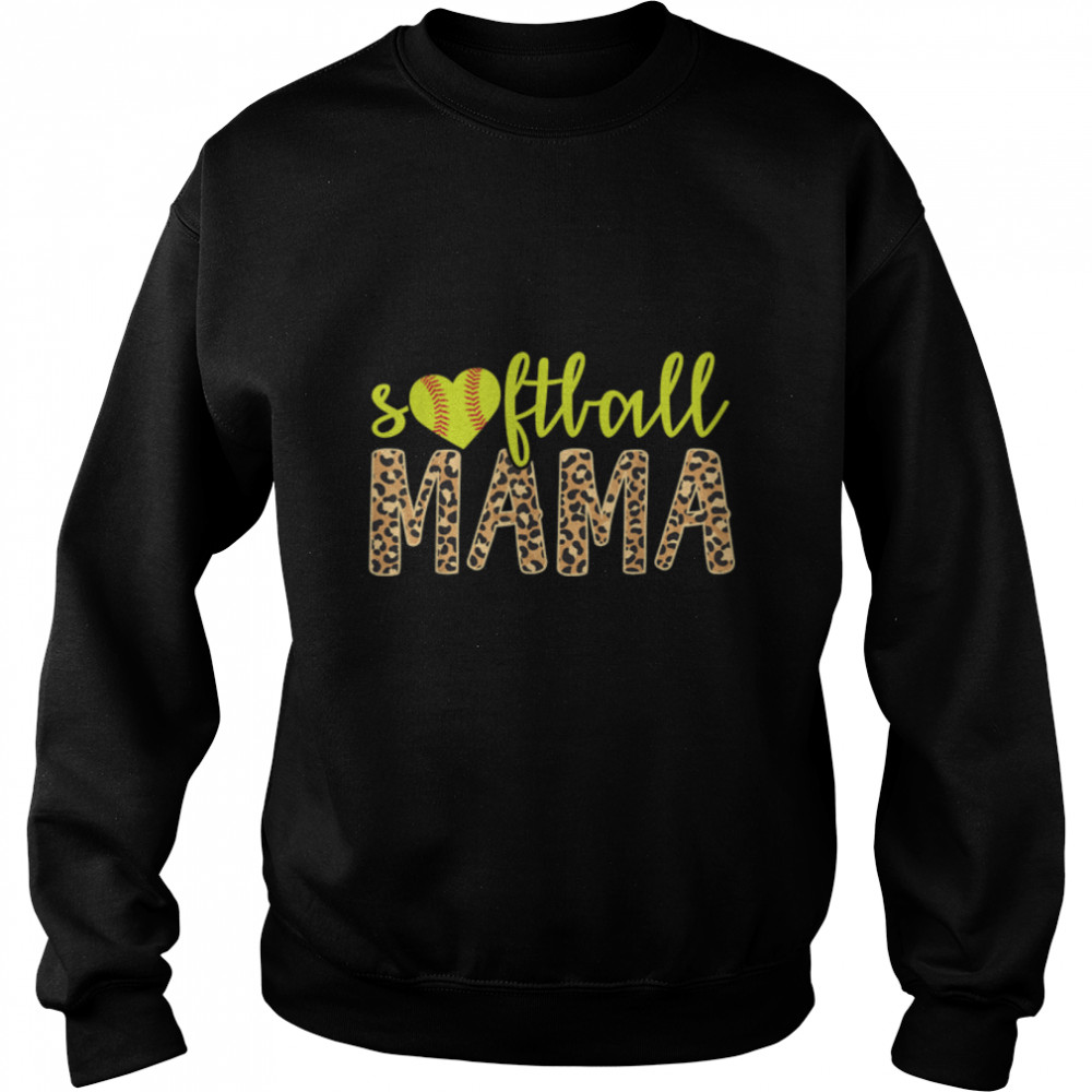 Softball Mama Cute Cheetah Mother's Day Sports T- B09W4JNR88 Unisex Sweatshirt