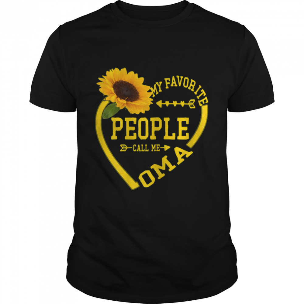 Womens My favorite people call me Oma Mothers Day Sunflower lover T- B09W5QK9PL Classic Men's T-shirt