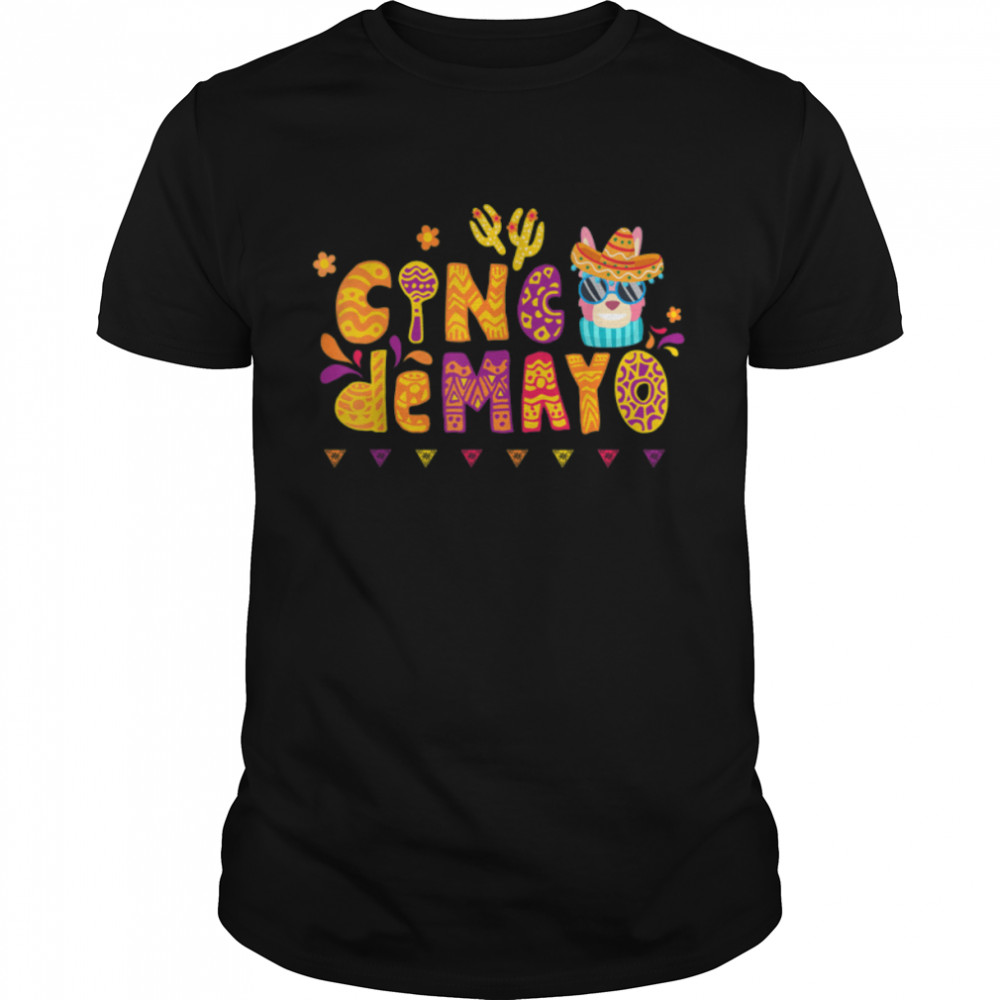 Cinco De Mayo Alpaca Llama Funny Mexican Men Women Alpaca T-Shirt B09W5NV32K
