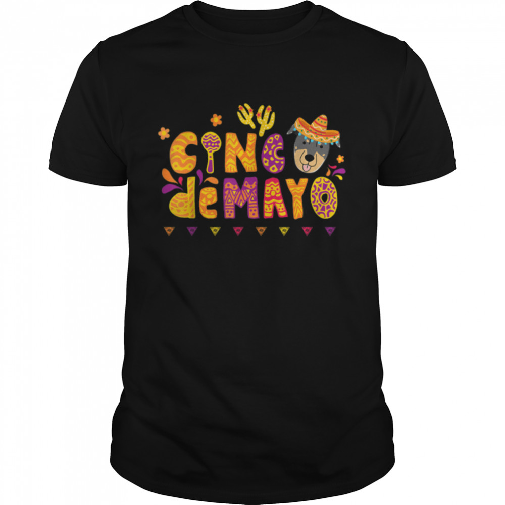 Cinco De Mayo Beauceron Dog Funny Mexican Beauceron Dog Love T- B09W5RZKLQ Classic Men's T-shirt