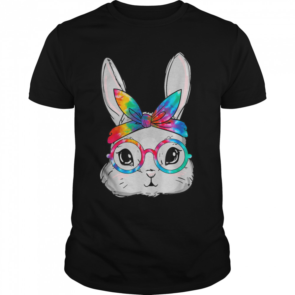 Cute Bunny Face Tie Dye Glasses Headband Happy Easter Day T- B09W5ZL6TJ Classic Men's T-shirt