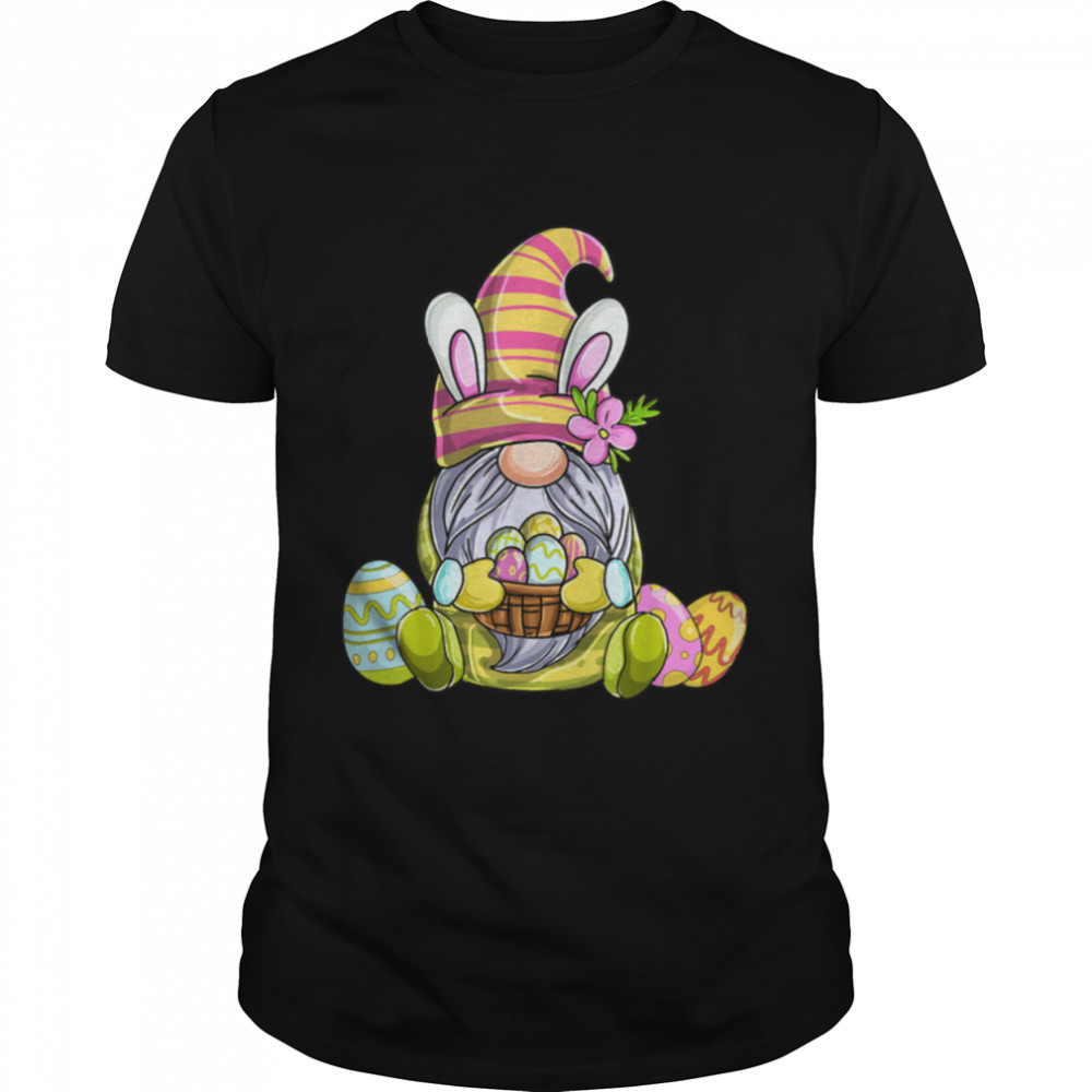 Kids Easter Bunny Spring Gnome Easter Egg Hunting And Basket T-Shirt B09W5KZH2S