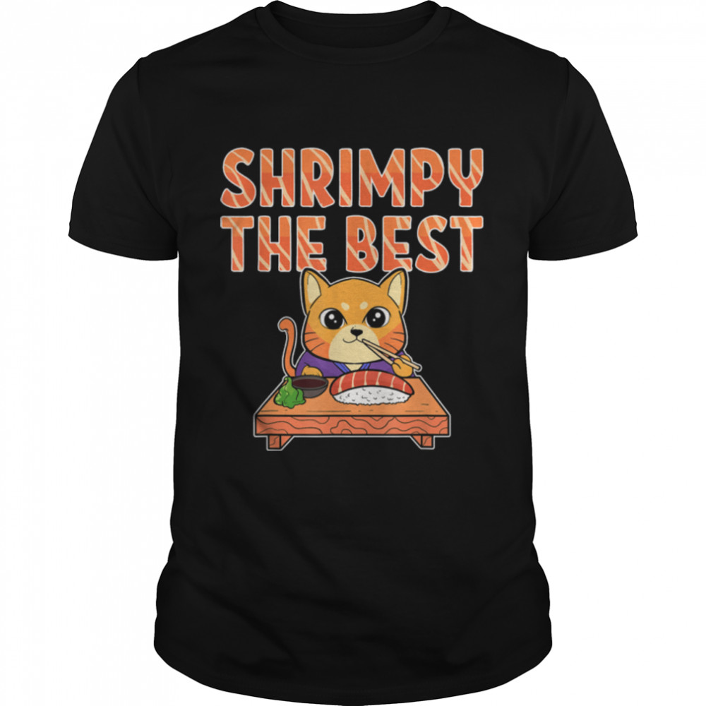Shrimpy The Best Sushi Cat Anime Figure T-Shirt B09W65DWMP