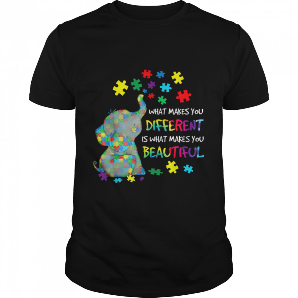What Makes You Different Autism Awareness Kids Elephant Mom T-Shirt B09W5RPPRK