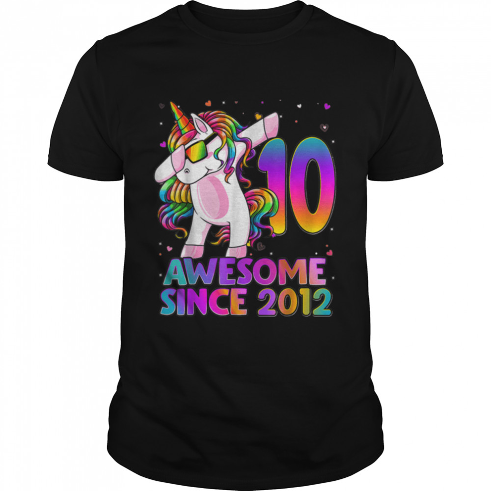 10 Year Old Unicorn Dabbing 10th Birthday Girl Unicorn Party T- B09W915RZN Classic Men's T-shirt