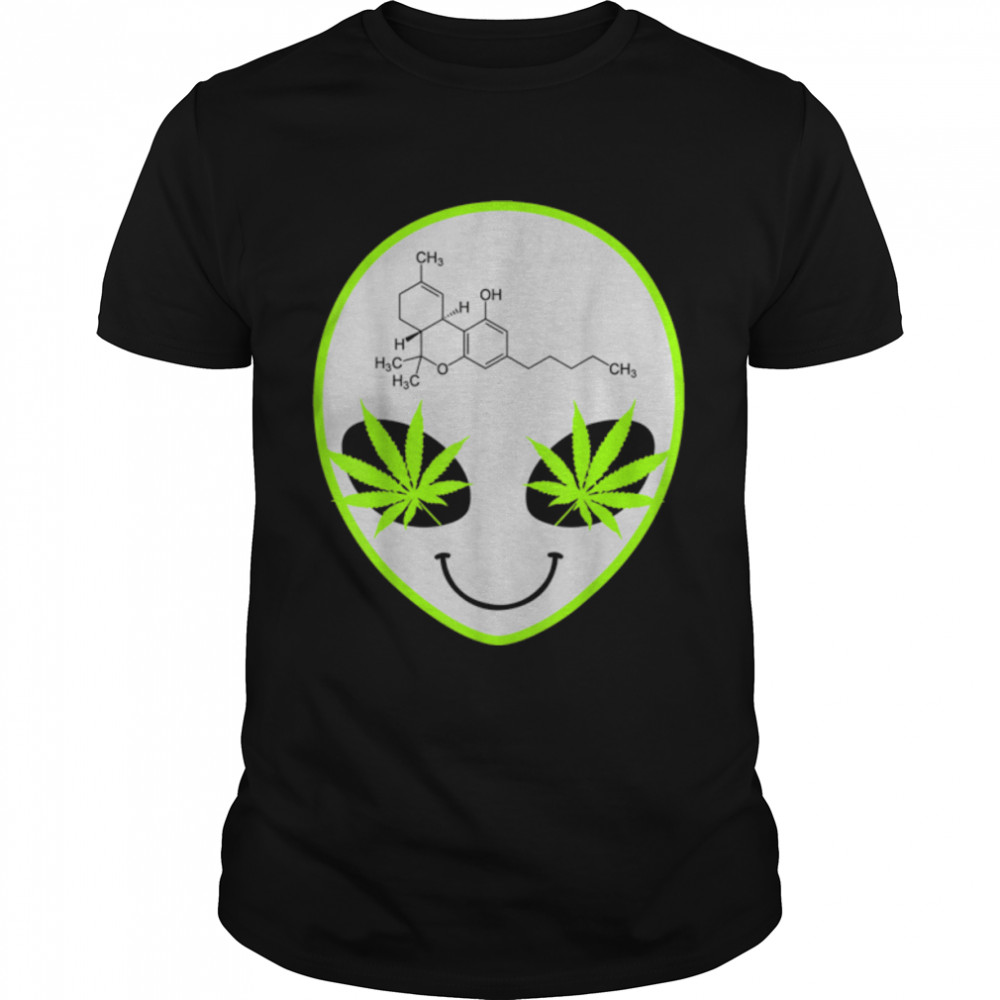 Alien Weed Street Wear Artwork Illustration T-Shirt B09W92CYG6