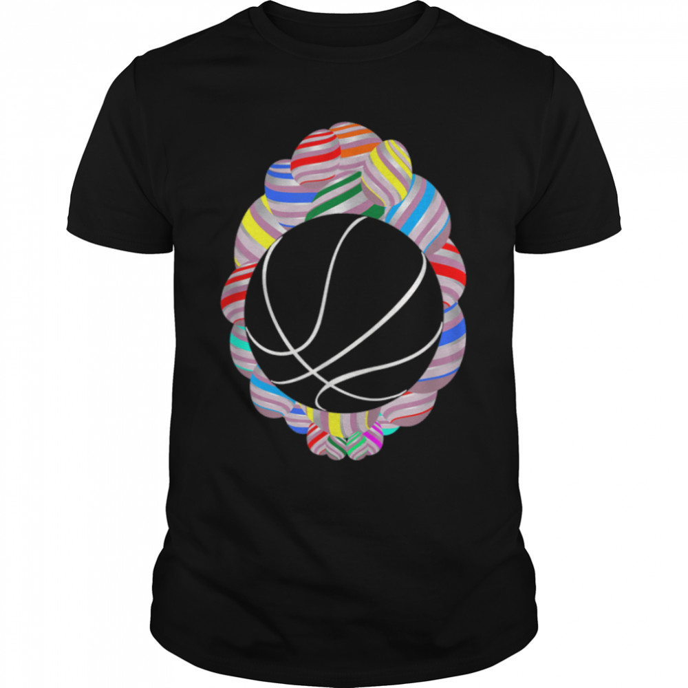Colorful Basketball Eggs Easter Day Happy Easter Sunday T-Shirt B09W95FB1F