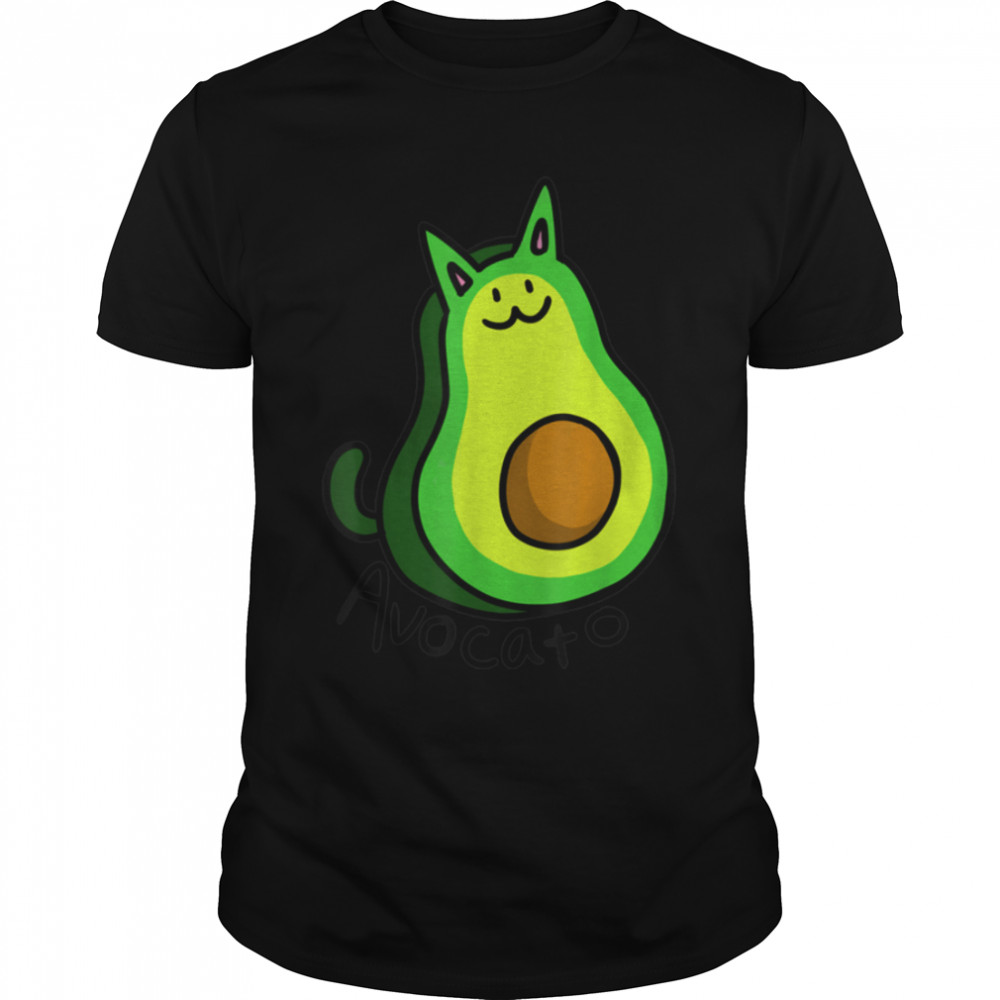 Cute Avocato Avocado Cat Kawaii T- B09W8S4HZ6 Classic Men's T-shirt