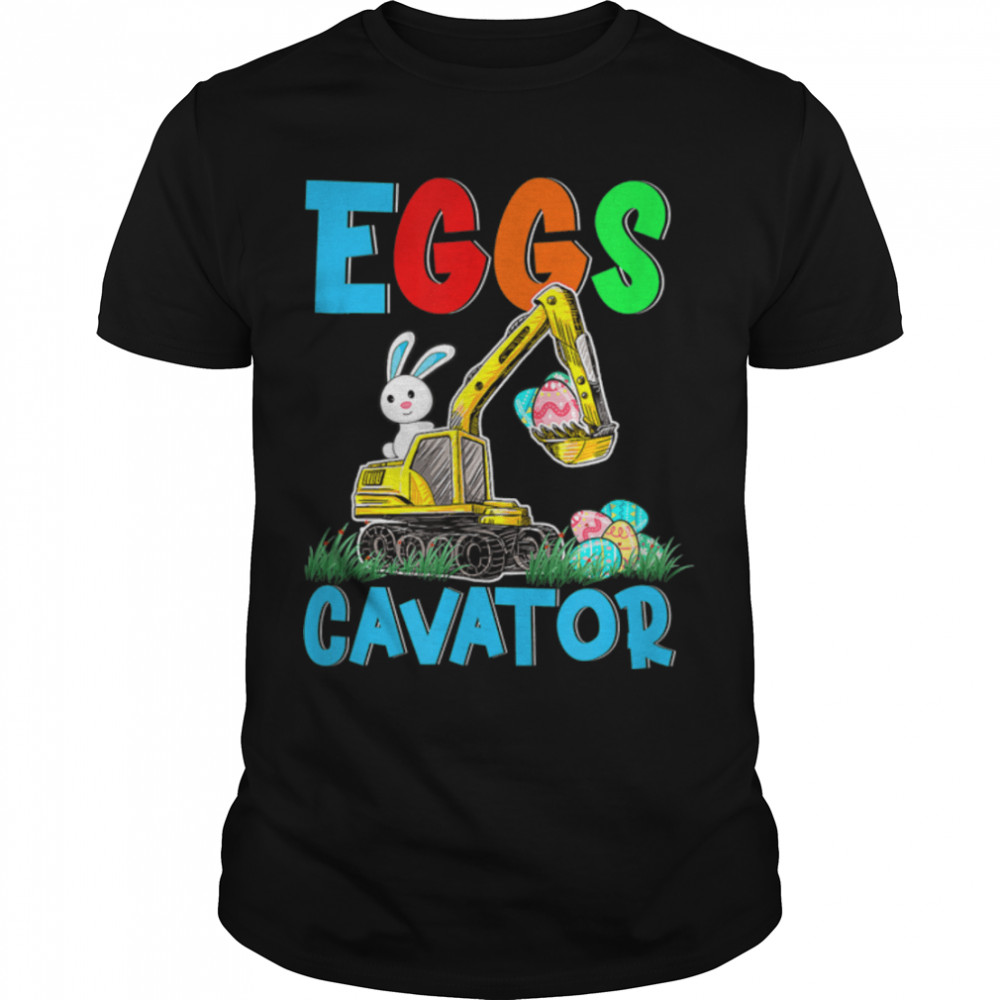 EggsCavator Happy Easter Funny Excavator Hunting Egg Kids T- B09W8W4T3F Classic Men's T-shirt