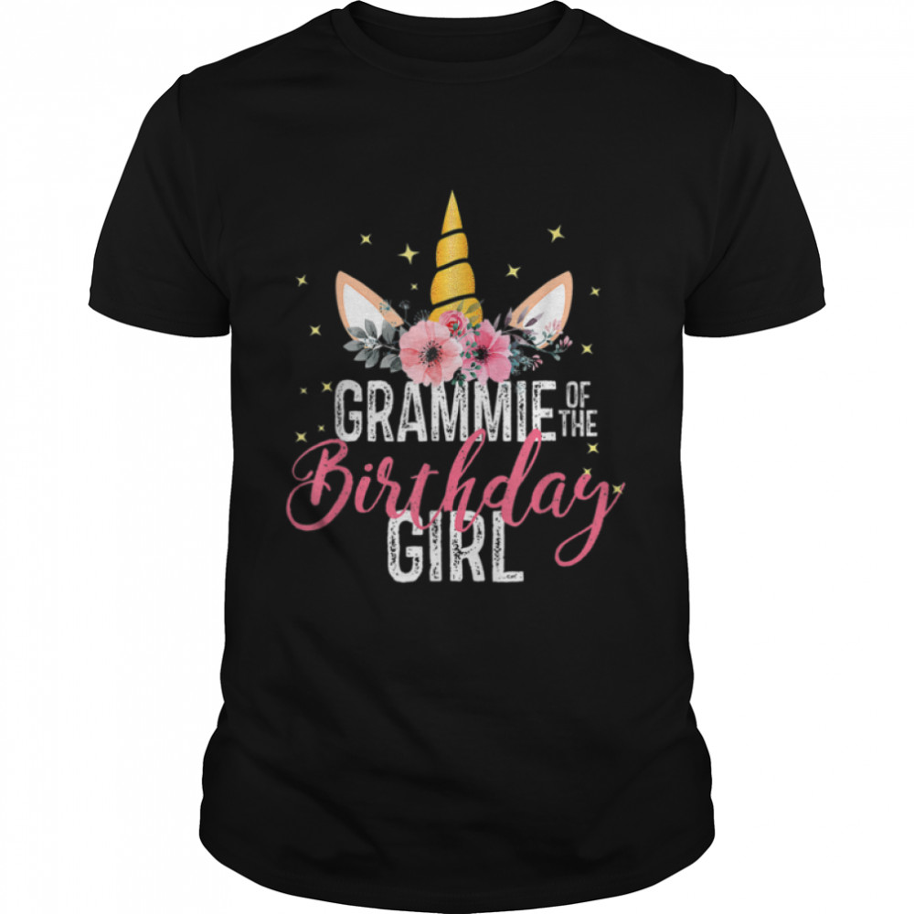 Grammie Of The Birthday Girl Mother Gift Unicorn Birthday T-Shirt B09W8V8NPW