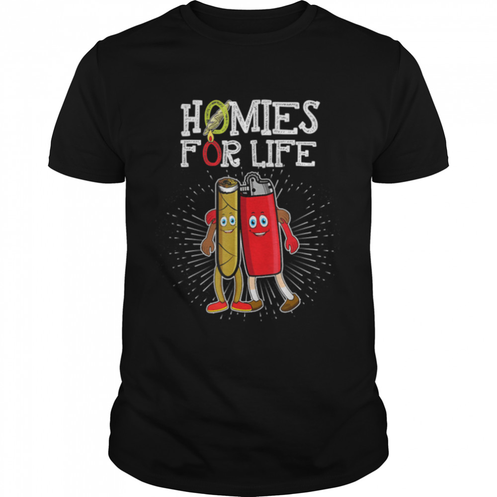 Homies For Life Joint Friendship 420 Humor Weed Men Women T- B09W8TSXRP Classic Men's T-shirt