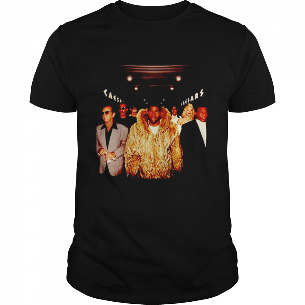 Magic Johnson and his celebrity crew walking into the playoffs shirt