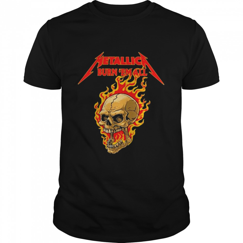 Skull Metallica burn em all shirt Classic Men's T-shirt