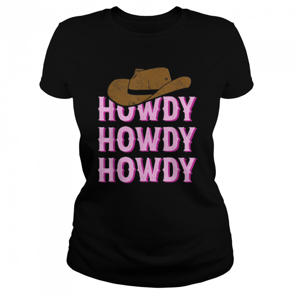Vintage Howdy Rodeo Western Country Southern Cowgirl T- B09W9JFBCM Classic Women's T-shirt